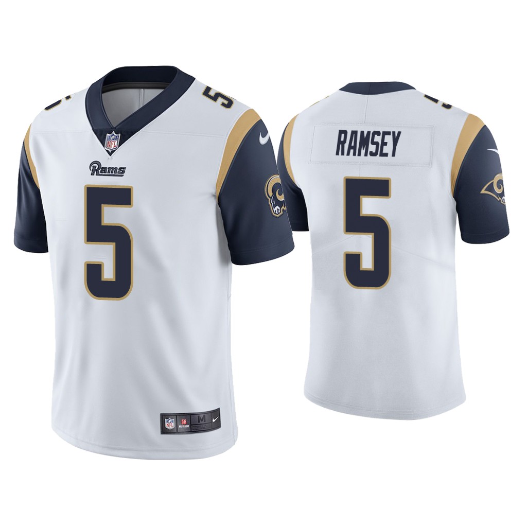 Personalized Men’s #5 Jalen Ramsey Rams Limited Jersey White Jersey