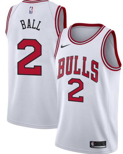 Personalized Men’s Chicago Bulls #2 Lonzo Ball Jersey White