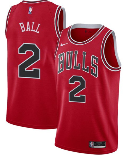 Personalized Men’s Chicago Bulls #2 Lonzo Ball Jersey Red Jersey