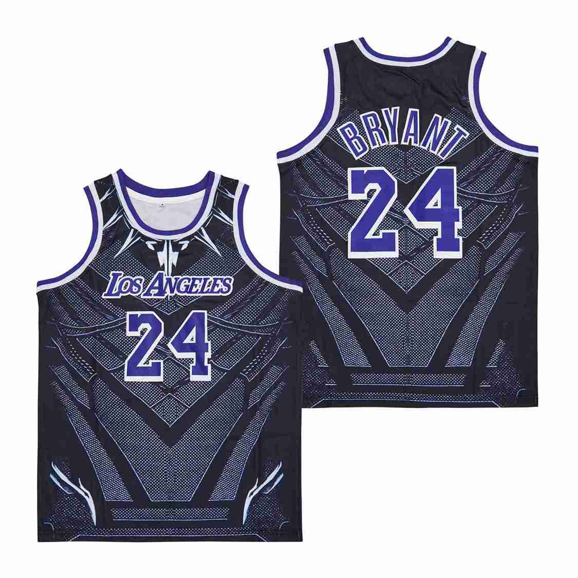Personalized Lakers 24 Kobe Bryant Black panther Fashion Jersey