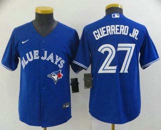 Personalized Youth Toronto Blue Jays #27 Vladimir Guerrero Jr Blue Stitched MLB Cool Base Jersey
