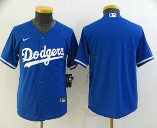 Personalized Youth Los Angeles Dodgers Blank Blue Stitched MLB Cool Base Jersey