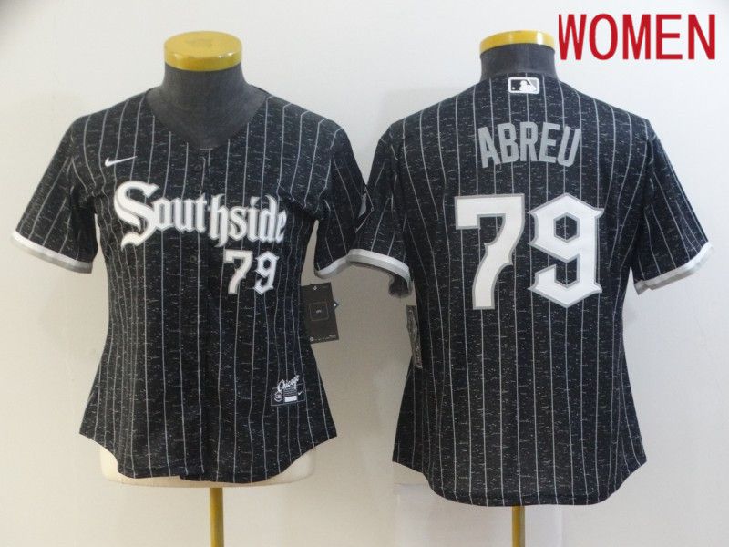 Personalized Women Chicago White Sox 79 Abreu City Edition Black Game 2021 MLB Jerseys