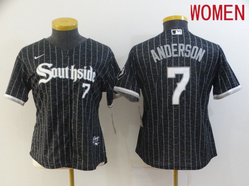 Personalized Women Chicago White Sox 7 Anderson City Edition Black Game 2021 MLB Jerseys