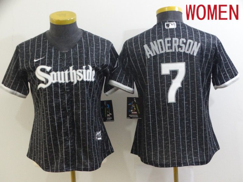 Personalized Women Chicago White Sox 7 Anderson City Edition Black Game 2021 MLB Jerseys