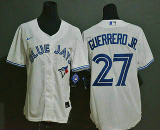 Personalized Wmen’s Toronto Blue Jays #27 Vladimir Guerrero Jr. white stitched MLB cool base Jerseys