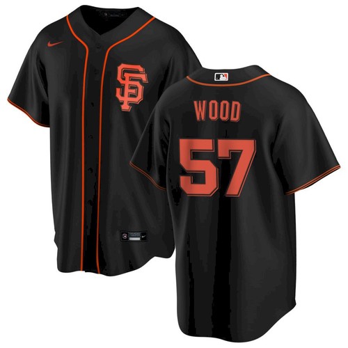 Personalized Men’s San Francisco Giants #57 Alex Wood Black Alternate Jersey