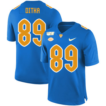 Personalized Pittsburgh Panthers 89 Mike Ditka Blue 150th Anniversary Patch College Football Jersey