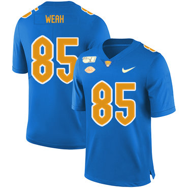Personalized Pittsburgh Panthers 85 Jester Weah Blue 150th Anniversary Patch College Football Jersey