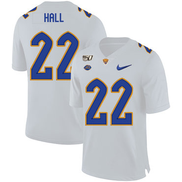 Personalized Pittsburgh Panthers 22 Darrin Hall White 150th Anniversary Patch College Football Jersey