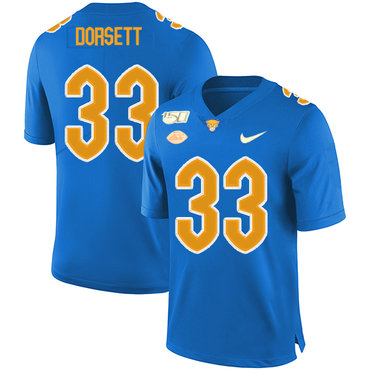 Personalized Pittsburgh Panthers 33 Tony Dorsett Blue 150th Anniversary Patch College Football Jersey