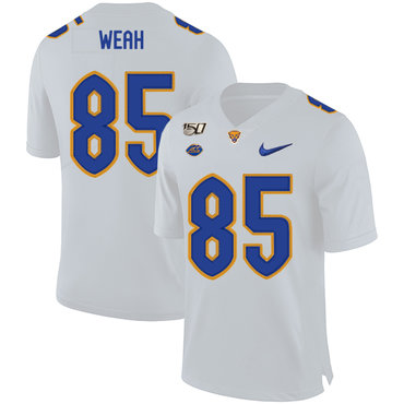 Personalized Pittsburgh Panthers 85 Jester Weah White 150th Anniversary Patch College Football Jersey