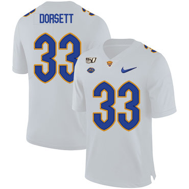 Personalized Pittsburgh Panthers 33 Tony Dorsett White 150th Anniversary Patch College Football Jersey