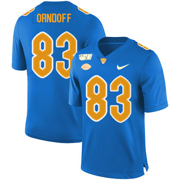 Personalized Pittsburgh Panthers 83 Scott Orndoff Blue 150th Anniversary Patch College Football Jersey
