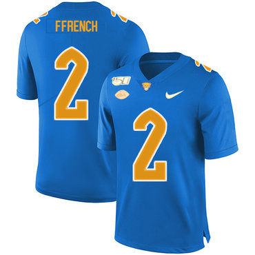 Personalized Pittsburgh Panthers 2 Maurice Ffrench Blue 150th Anniversary Patch College Football Jersey