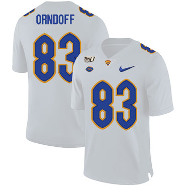 Personalized Pittsburgh Panthers 83 Scott Orndoff White 150th Anniversary Patch College Football Jersey