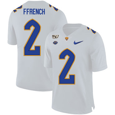 Personalized Pittsburgh Panthers 2 Maurice Ffrench White 150th Anniversary Patch College Football Jersey