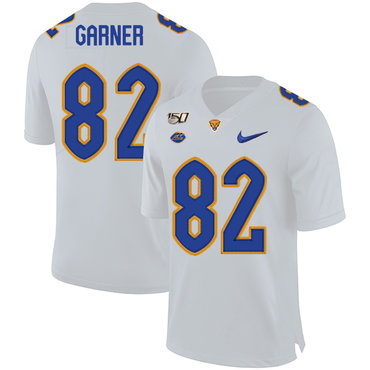 Personalized Pittsburgh Panthers 82 Manasseh Garner White 150th Anniversary Patch College Football Jersey