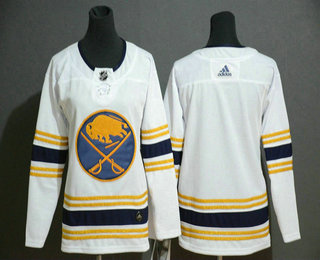 Personalized Youth Buffalo Sabres Blank White With Gold 50th Anniversary Stitched NHL Jersey