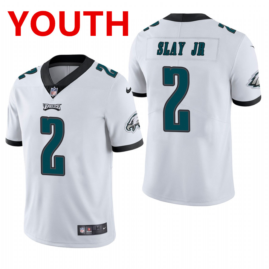 Personalized youth philadelphia eagles #2 darius slay jr. white limited jersey