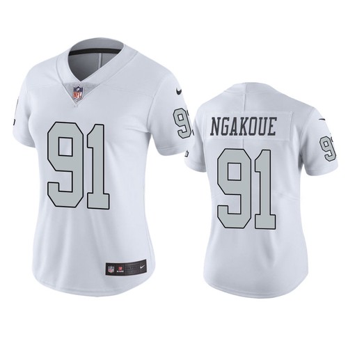 Personalized Women’s Las Vegas Raiders #91 Yannick Ngakoue Color Rush Limited Jersey