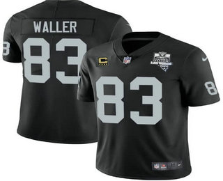Personalized Las Vegas Raiders #83 Darren Waller Black 2020 Inaugural Season With C Patch Limited Stitched NFL Jersey