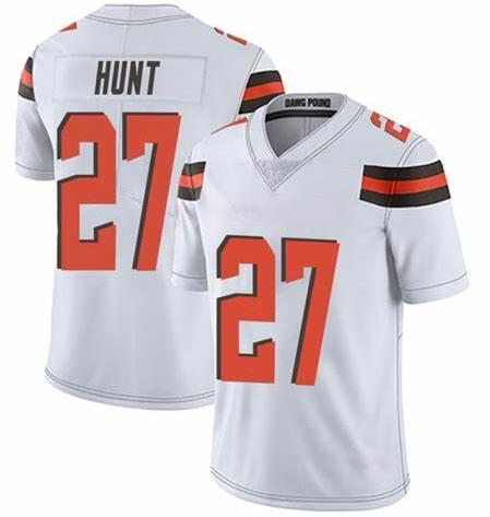 Personalized Browns 27 Kareem Hunt White Untouchable Limited Jersey