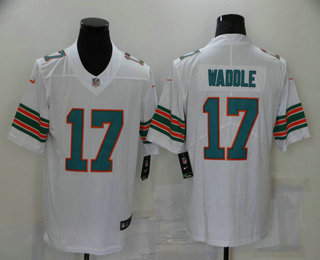 Personalized Men’s Miami Dolphins #17 Jaylen Waddle White 2020 Color Rush Stitched NFL Limited Jersey