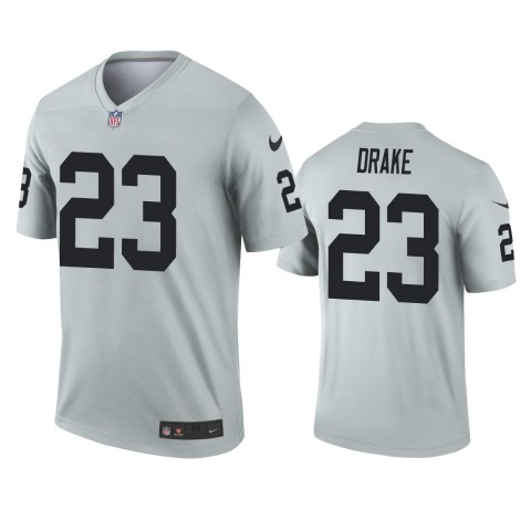 Personalized Men’s Las Vegas Raiders #23 Kenyan Drake Silver Inverted Legend Jersey