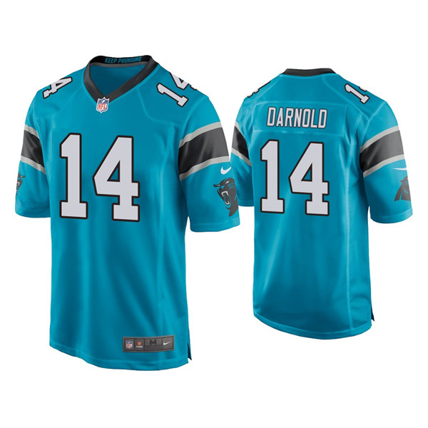 Personalized Men’s Panthers #14 Sam Darnold Limited Blue Jersey