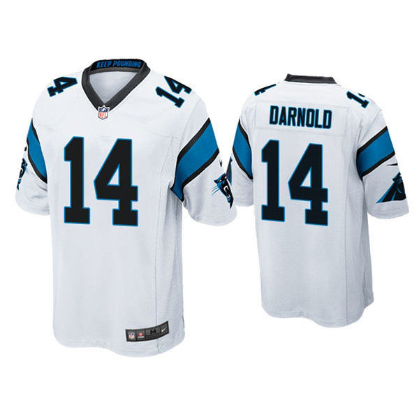 Personalized Men’s Panthers #14 Sam Darnold Limited White Jersey