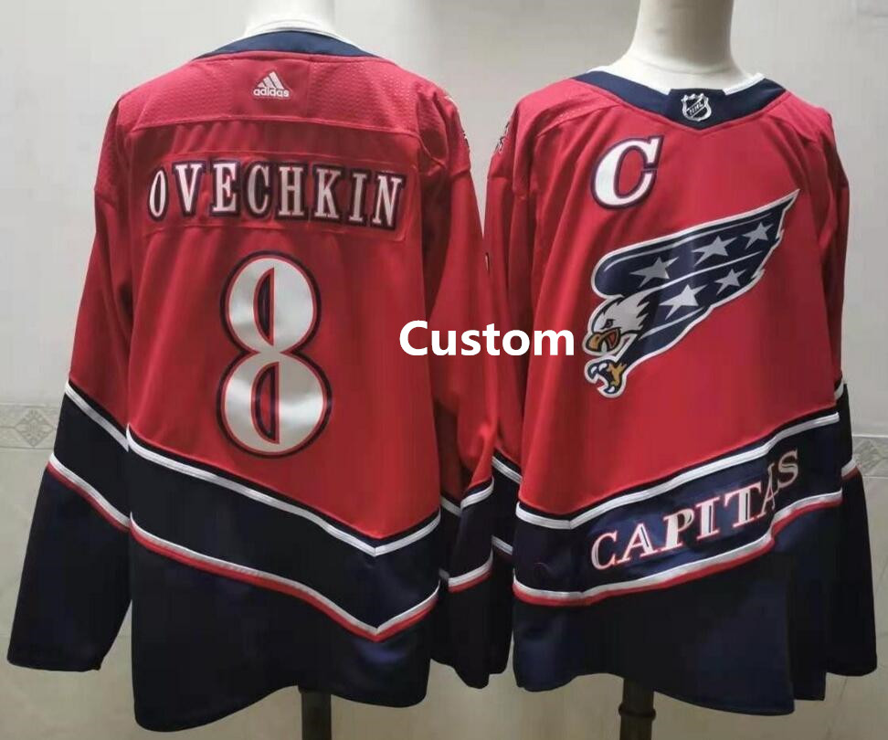 Personalized Custom Capitals Red 2020-21 Reverse Retro Jersey_1