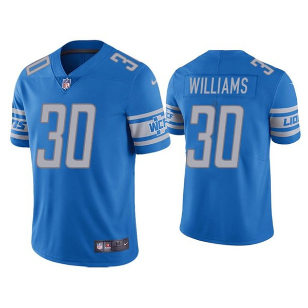 Personalized Men’s Detroit Lions #30 Jamaal Williams Blue Untouchable Limited Stitched Jersey