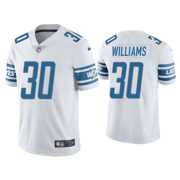 Personalized Men’s Detroit Lions #30 Jamaal Williams White Untouchable Limited Stitched Jersey