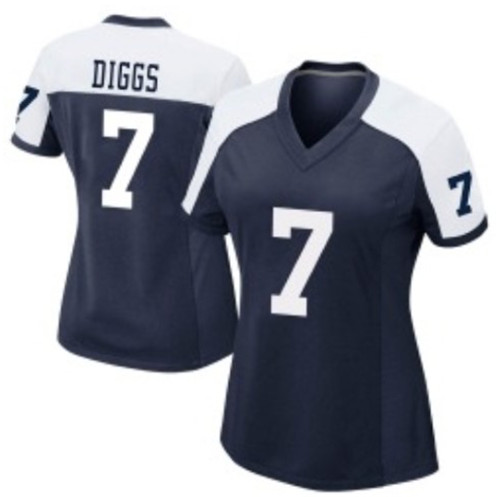 Personalized Women Cowboys #7 Trevon Diggs Thanksgiving Blue Limited Jersey
