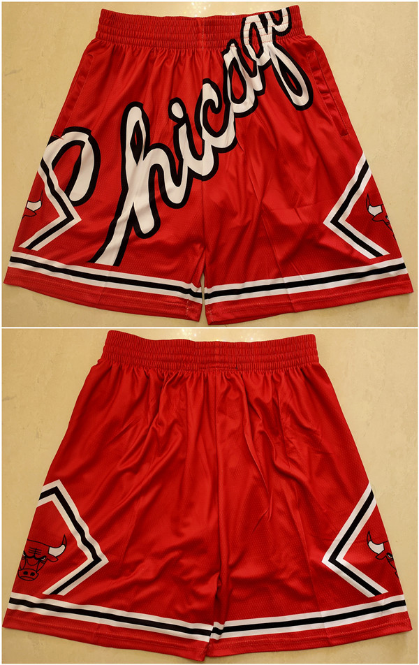 Personalized Men’s Chicago Bulls Red Mitchell&Ness Shorts (Run Small)