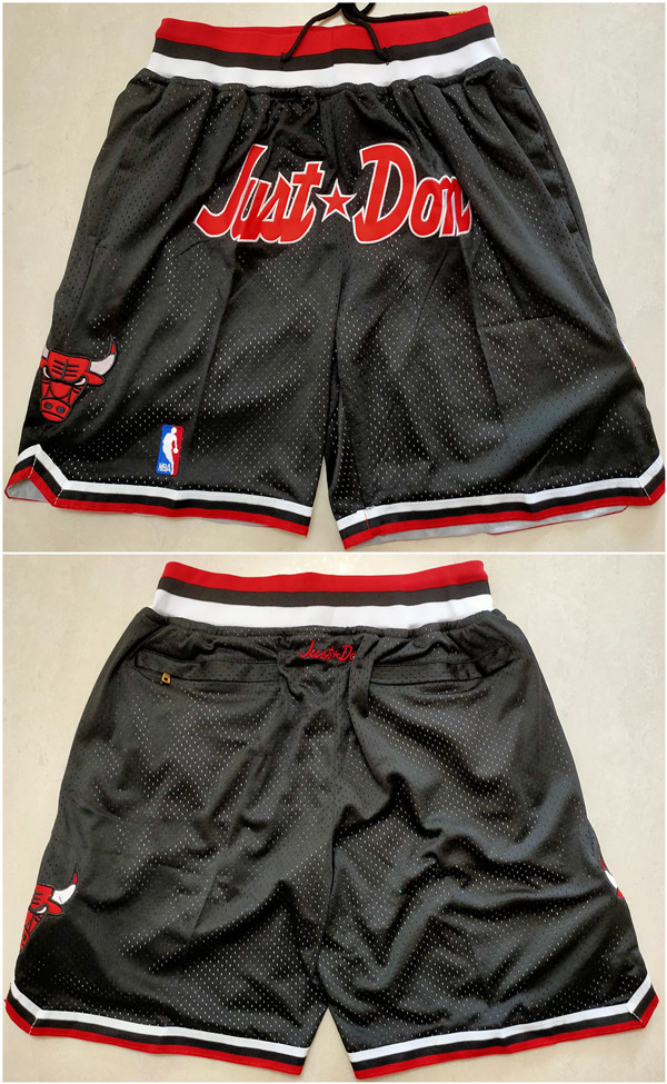 Personalized Men’s Chicago Bulls Black Mitchell&Ness Shorts (Run Small)