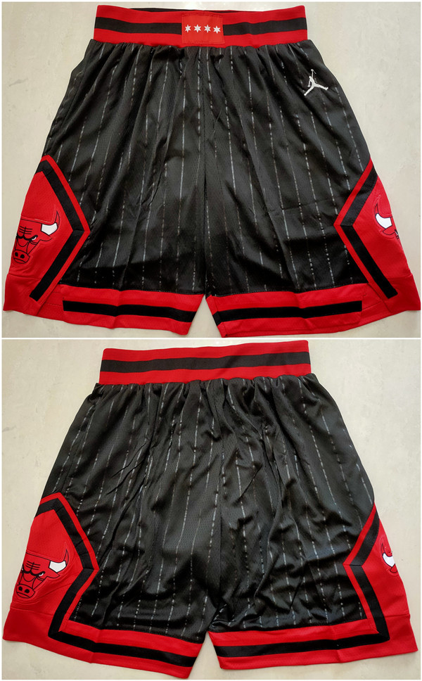 Personalized Men’s Chicago Bulls Black Mitchell&Ness Shorts (Run Small)1