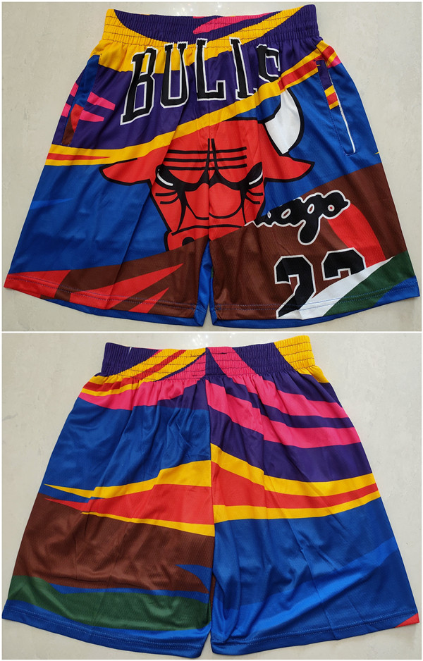 Personalized Men’s Chicago Bulls Colorful Mitchell&Ness Shorts (Run Small)
