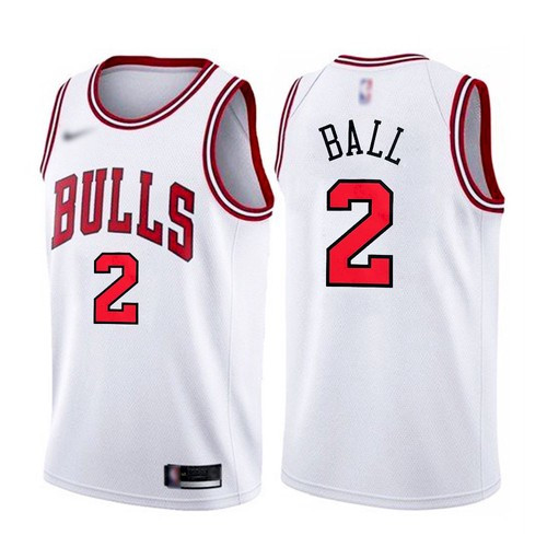 Personalized Men’s Chicago Bulls #2 Lonzo Ball White 2021 Swingman Stitched Jersey