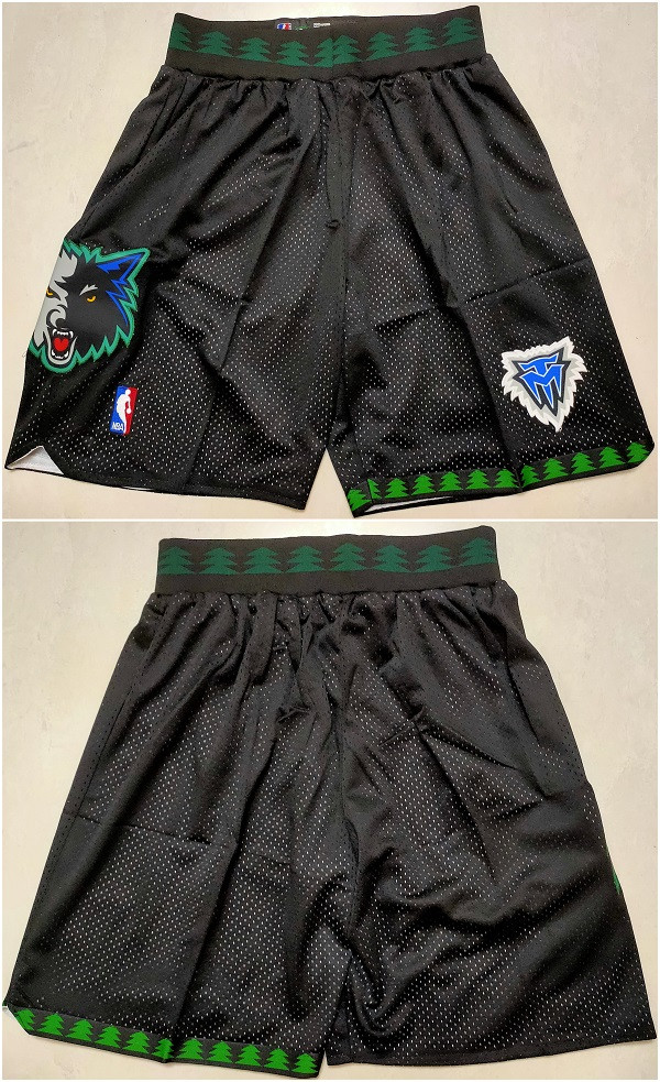 Personalized Men’s Minnesota Timberwolves Black Shorts (Run Small)