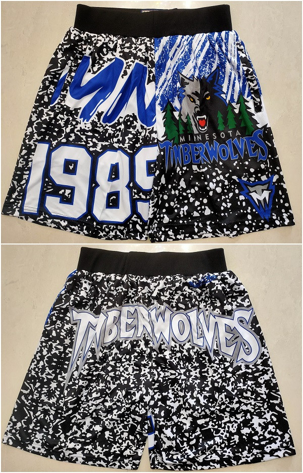 Personalized Men’s Minnesota Timberwolves Black Mitchell & Ness Shorts (Run Small)