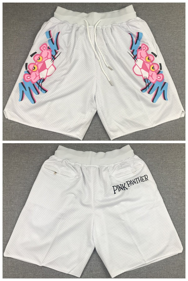 Personalized Men’s Miami Heat White ‘Pink Panther’ Shorts (Run Small)