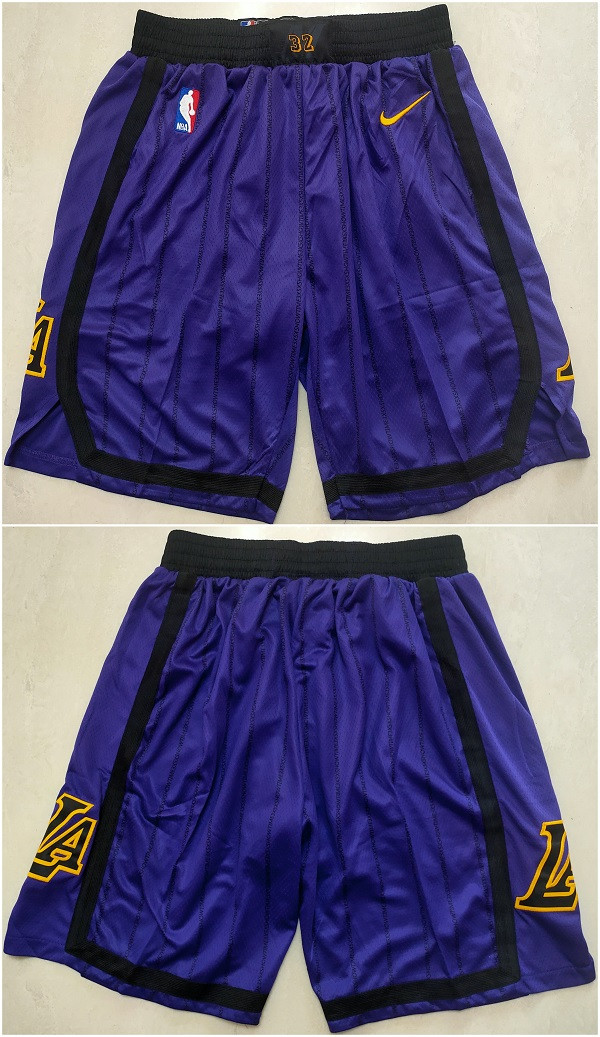 Personalized Men’s Los Angeles Lakers Purple Shorts (Run Small)