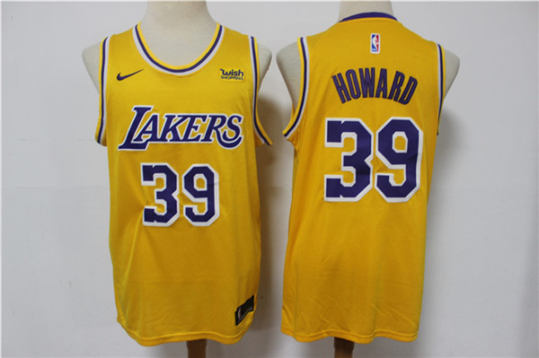 Personalized Men’s Los Angeles Lakers #39 Dwight Howard Yellow Stitched Basketball Jersey
