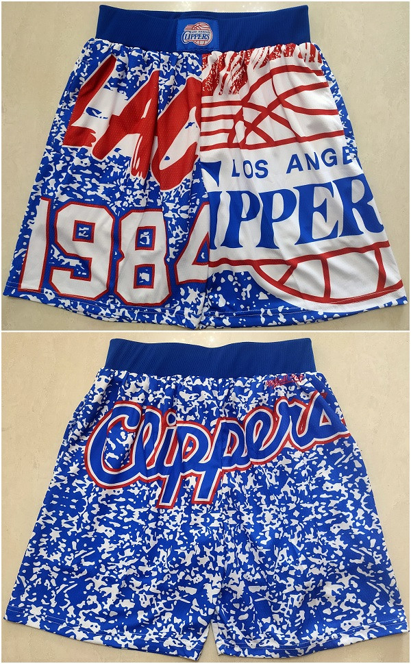 Personalized Men’s Los Angeles Clippers Blue Mitchell & Ness Shorts (Run Small)