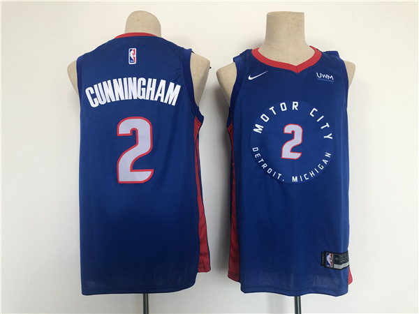 Personalized Men’s Detroit Pistons #2 Cade Cunningham Navy Stitched Basketball Jersey