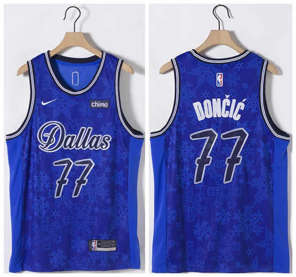 Personalized Men’s Dallas Mavericks #77 Luka Doncic Blue Stitched Basketball Jersey