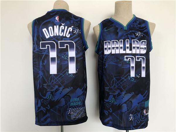 Personalized Men’s Dallas Mavericks #77 Luka Doncic Black Stitched Basketball Jersey