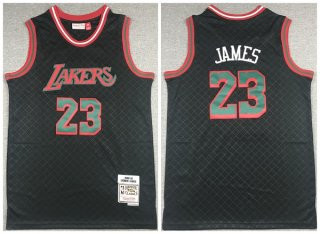 Personalized Men’s Black Los Angeles Lakers #23 LeBron James 2018-19 Mitchell & Ness Hardwood Classics Stitched Jersey